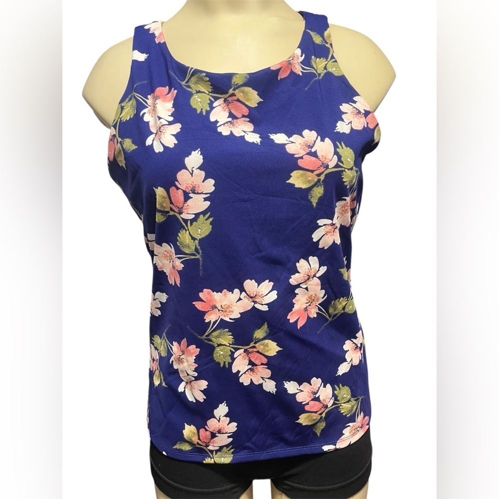 LuLaRoe Floral Camisole - Navy and Peach